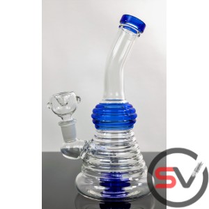 RIBBED ROUND GLASS WATER PIPE 8inch